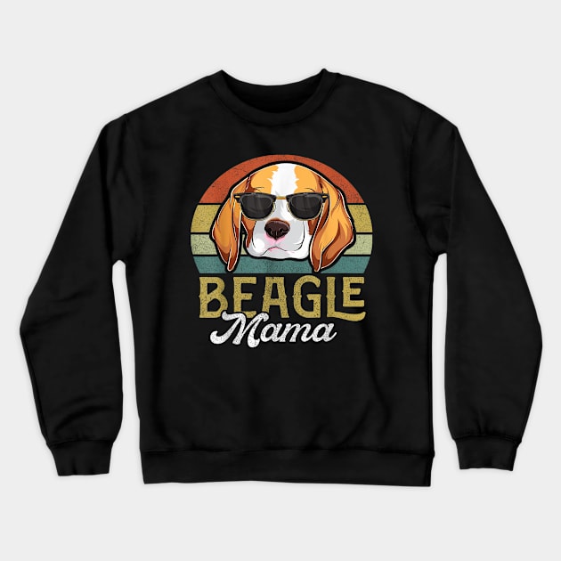 Retro Beagle Mama Shirt Women, Mothers Day Dog Mom Crewneck Sweatshirt by elmiragokoryan